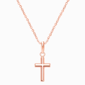 Everlasting Faith, Cross Children’s Necklace for Girls - 14K Rose Gold