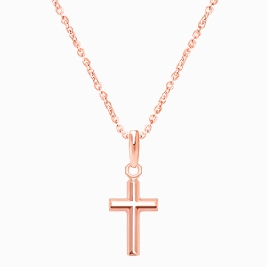 Everlasting Faith, Cross Children’s Necklace for Boys - 14K Rose Gold
