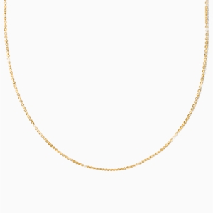 Individual Necklace Chain, Extendable Italian Made Diamond Cut Cable Chain - 14K Gold