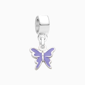 I Flit, I Float, I Fly, Sterling Silver and Purple Enamel Butterfly - Children&#039;s Adoré™ Dangle Charm