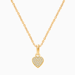From the Heart with Genuine Diamonds, Children&#039;s Necklace for Girls - 14K Gold