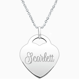 Large Heart Pendant for Children (Includes Chain &amp; FREE 1-Side Engraving) - Sterling Silver