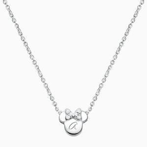 Mini Sliding Miss Mouse Necklace for Children (Includes Chain &amp; FREE Engraving) - Sterling Silver
