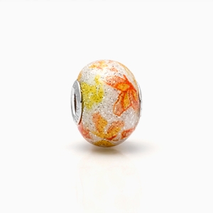 Sunbeams &amp; Butterfly Wings, Sterling Silver with Yellow/Orange/White Murano Glass (Hand Made in Italy) - Adoré Charm