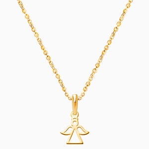 Angel of Heaven, Communion Children&#039;s Necklace for Girls - 14K Gold