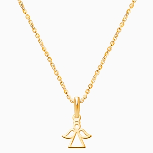 Angel of Heaven, Communion Children&#039;s Necklace for Girls - 14K Gold