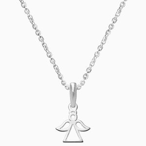 Angel of Heaven, Children&#039;s Necklace for Boys (Includes Chain) - 14K White Gold