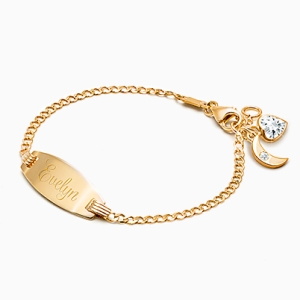 Classic Baby/Children&#039;s Engraved ID Bracelet - 14K Gold