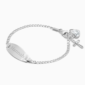 Classic Baby/Children&#039;s Engraved ID Bracelet - 14K White Gold