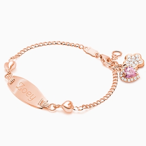 Follow Your Heart, Baby/Children&#039;s Engraved ID Bracelet - 14K Rose Gold