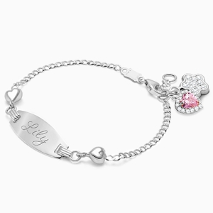 Follow Your Heart, Baby/Children&#039;s Engraved ID Bracelet - 14K White Gold