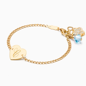 Follow Your Heart, Baby/Children's Engraved ID Bracelet for Girls - 14K Gold