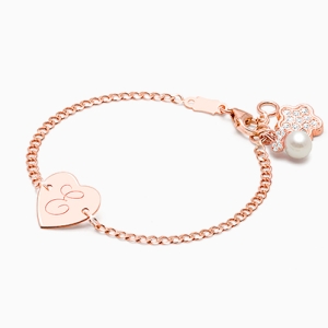 Heart of Gold, Baby/Children&#039;s Engraved ID Bracelet - 14K Rose Gold