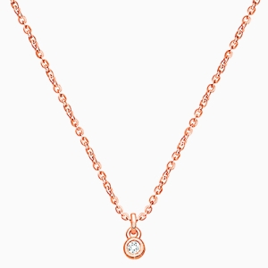 My 1st Diamond, Mother&#039;s Necklace with Genuine Diamond (Includes Chain) - 14K Rose Gold