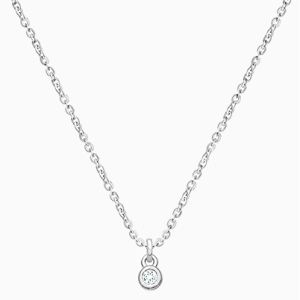 My 1st Diamond, Children&#039;s Necklace with Genuine Diamond (Includes Chain) - 14K White Gold