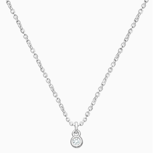 My 1st Diamond, Teen&#039;s Necklace with Genuine Diamond (Includes Chain) - 14K White Gold