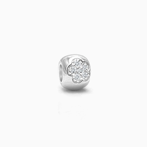 Pixie Dust and Posies, Sterling Silver and Pavé CZ Flower Round - Adoré Charm
