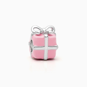 Just For You, Sterling Silver and Pnk Enamel Present - Adoré Charm