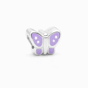 Butterfly Kisses, Sterling Silver Butterfly with Purple Enamel - Adoré Charm