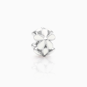 Secret Garden, Sterling Silver and White Enamel Flowers, Adoré Charm