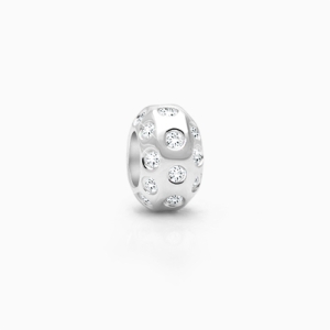 Under The Same Sky, Sterling Silver Multi-Studded Clear CZ Rondel - Adoré Charm