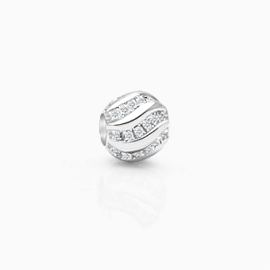 Catch a Wave, Sterling Silver and Clear CZ Round - Adoré Charm