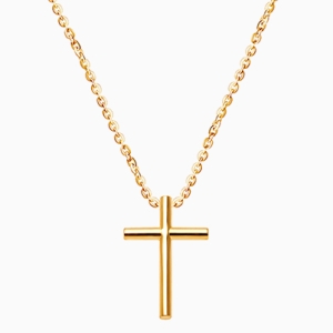 Rounded Cross, Mother&#039;s Necklace (Includes Chain) - 14K Gold
