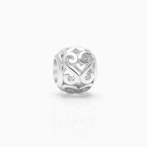 Song In Your Heart, Sterling Silver Heart Scroll - Adoré Charm