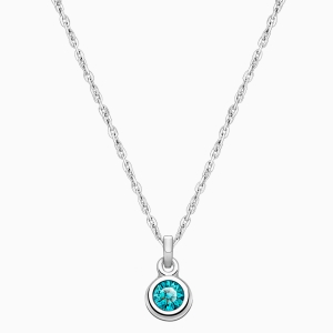 tB® Birthstone, Children&#039;s Personalized Necklace for Girls (All 12 Crystal Birthstones Available) - Sterling Silver