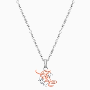 Rosabella™ I Love You, Children&#039;s 2-Tone Necklace for Girls - Sterling Silver
