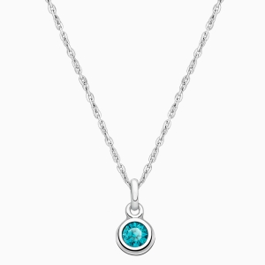 tB® Birthstone, Children&#039;s Personalized Necklace for Girls (All 12 Crystal Birthstones Available) - Sterling Silver