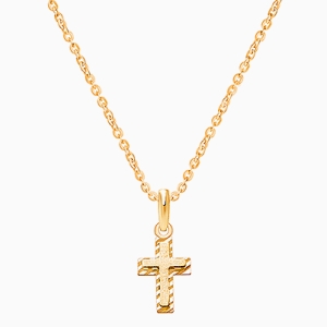 Beautifully Beveled Cross, Mother&#039;s Necklace for Women - 14K Gold