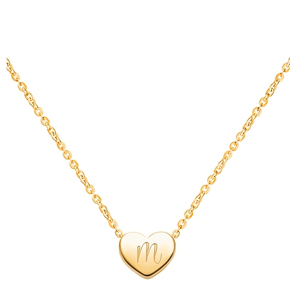 Mini Sliding Heart Necklace for Teens (Includes Chain &amp; FREE Engraving) - 14K Gold
