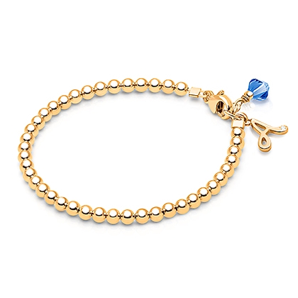 3mm Tiny Blessings Beads Baby/Children's Beaded Bracelet for Boys - 14K Gold