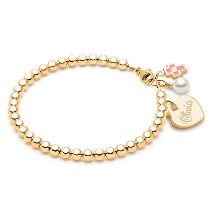 Tiny gold sales bead bracelet