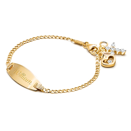 14K Block Monogram Bracelet 14K Yellow Gold