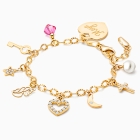 14K Gold Charm Bracelet, Design Your Own Baby/Children’s Link Chain Bracelet for Girls (INCLUDES Engraved Heart) - 14K Gold