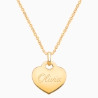 14K Gold Baby Heart, Engraved Children&#039;s Necklace for Girls (FREE Personalization) - 14K Gold