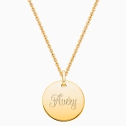 14K Gold Baby Round, Engraved Children&#039;s Necklace for Girls (FREE Personalization) - 14K Gold