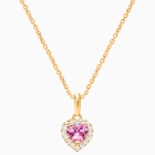 Blissful Heart, Halo Necklace, Mother&#039;s Necklace (Includes Chain) - 14K Gold