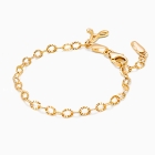 14K Gold Charm Bracelet, Design Your Own Baby/Children’s Link Chain Bracelet for Girls (INCLUDES Diamond Initial) - 14K Gold