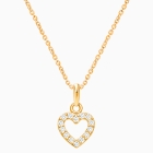 Eternal Heart, Clear CZ Children&#039;s Necklace (Includes Chain) - 14K Gold
