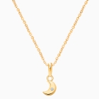 Little Moon, Clear CZ Children&#039;s Necklace for Girls - 14K Gold