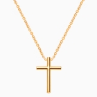 Rounded Cross, Children&#039;s Necklace (Includes Chain) - 14K Gold