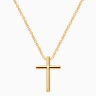 Rounded Cross, Communion Children&#039;s Necklace for Boys - 14K Gold
