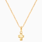 Simple Cross, Teeny Tiny Children&#039;s Necklace for Girls - 14K Gold