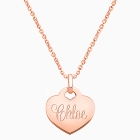 14K Rose Gold Baby Heart, Engraved Teen&#039;s Necklace for Girls (FREE Personalization) - 14K Rose Gold