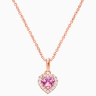 Blissful Heart, Halo Necklace, Children&#039;s Necklace (Includes Chain) - 14K Rose Gold