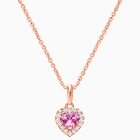 Blissful Heart, Halo Necklace, Teen&#039;s Necklace (Includes Chain) - 14K Rose Gold