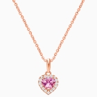 Blissful Heart, Halo Necklace, Mother&#039;s Necklace (Includes Chain) - 14K Rose Gold